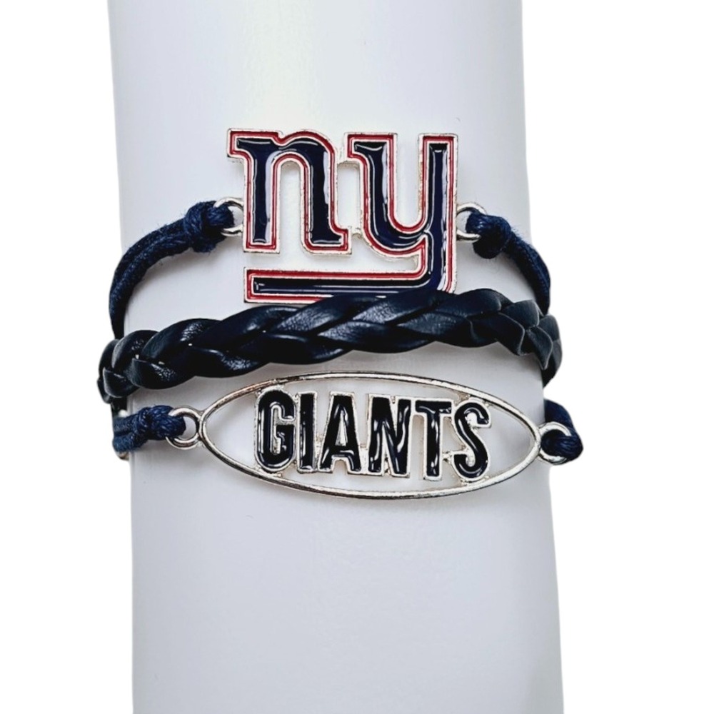New York Giants Bracelet NFL Adjustable Silver Red Blue &‎ White Ashley Bridget